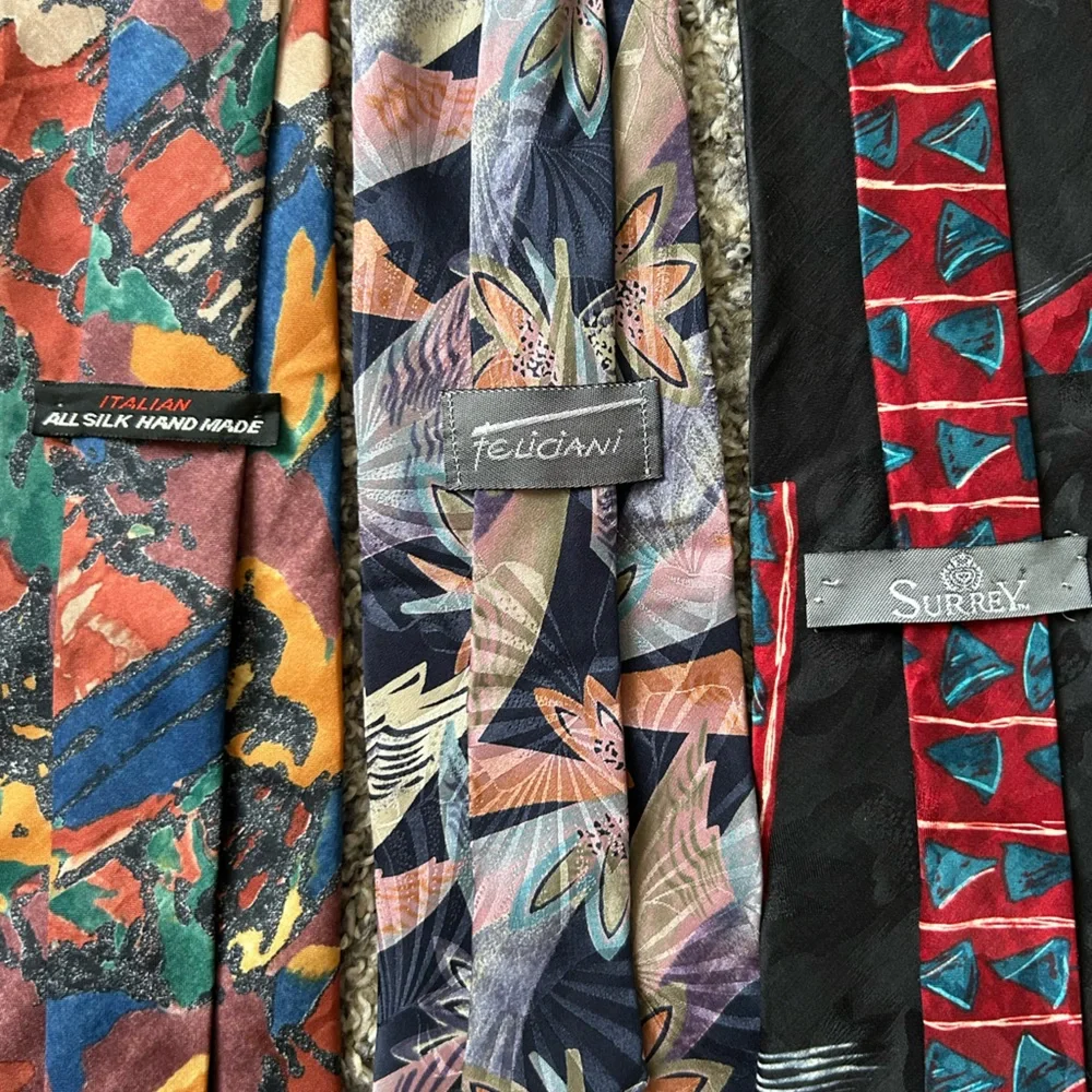 Bundle of 5 all silk men’s vintage abstract art ties - Picture 7 of 9
